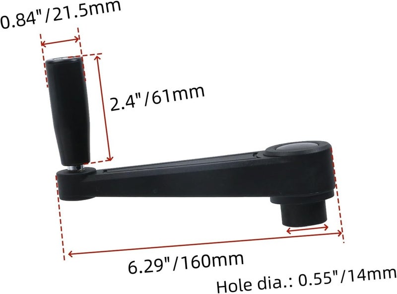 FarBoat Foldable Crank Handle Swivel Rocker Handle Nylon Lathe Crank Handles 9.16 - Image 2